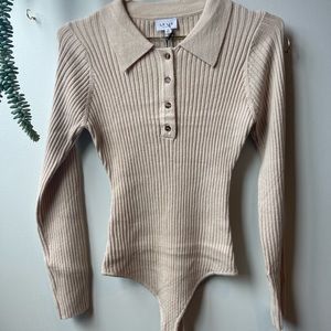 Button down sweater bodysuit